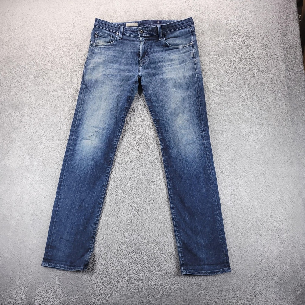 AG Jeans Mens 33x34 Blue The‎ Graduate Tailored Leg Medium Wash Stretch Denim